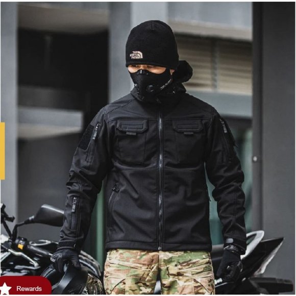 Men's Softshell Black Size M Waterproof All Terrain Tactical 5-IN-1 Jacket NWT - Picture 2 of 2